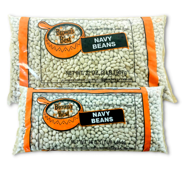Navy Beans 2 Sizes wholesale distributor (Browns Best Beans)
