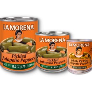 Whole Pickled Jalepeno Peppers 3-Sizes, La Morena, wholesale distributors Chicago.