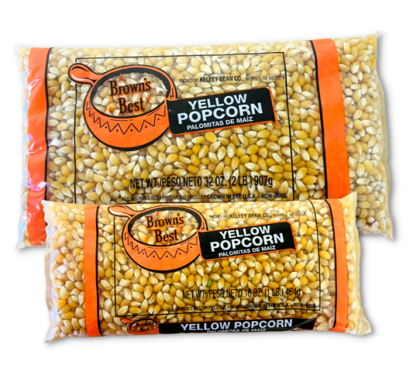 Yellow Popcorn 2 Sizes wholesale distibutor Browns Best.