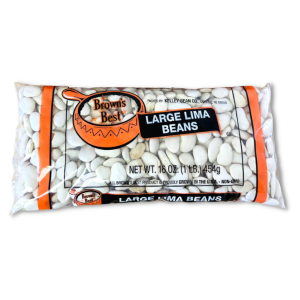 Large Lima Beans Case 24/1lb bags wholesale supplier of Browns Best Beans.
