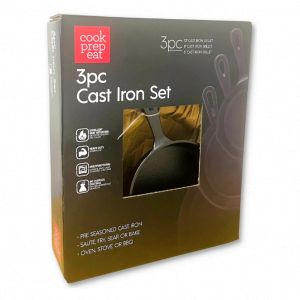 Cast Iron Skillet 3pc SET, wholesale.